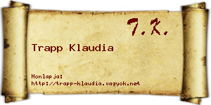 Trapp Klaudia névjegykártya